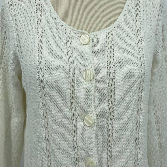Vintage White Cardigan with Pearl Buttons - Picture 6 of 7